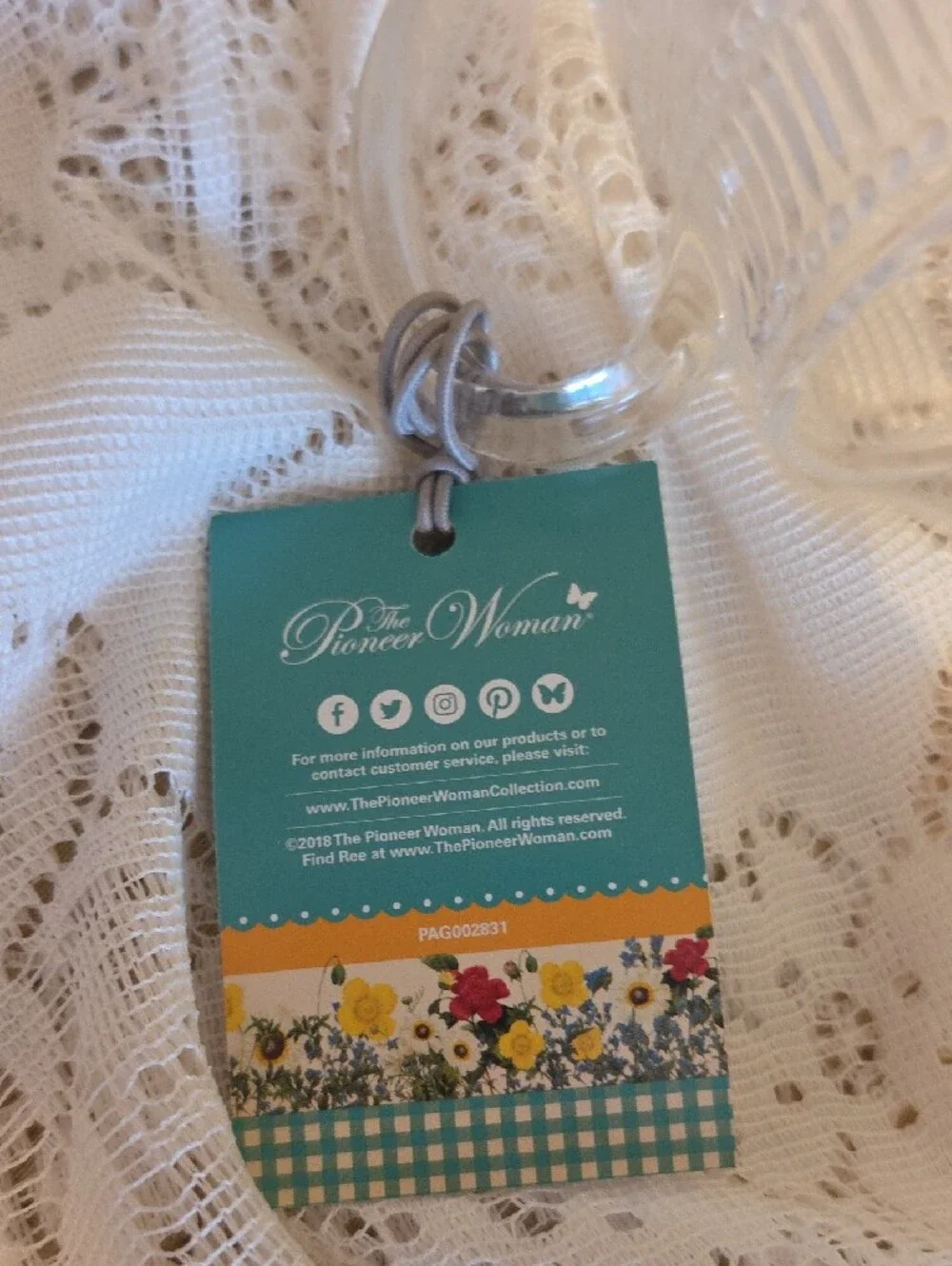 The Pioneer Woman Clear Adeline Creamer Glass with Embossed Pattern NWT